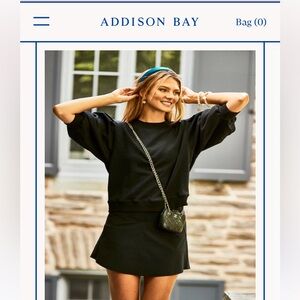 Addison Bay Black Skort with Quilted Mini Crossbody